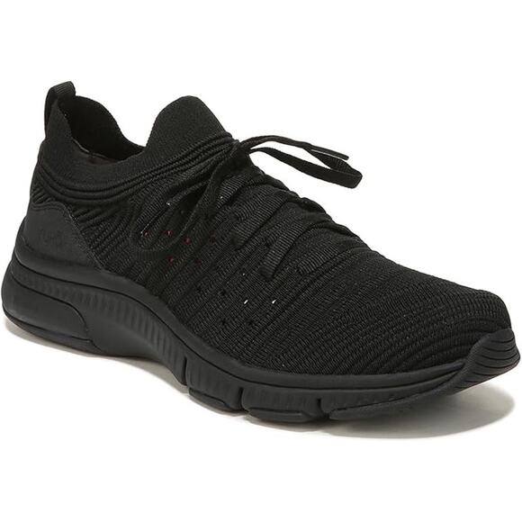 Ryka Women's 8W Black Romia Knit Walking Sneakers Lace Up Casual Comfort LB13-17 - Picture 1 of 7
